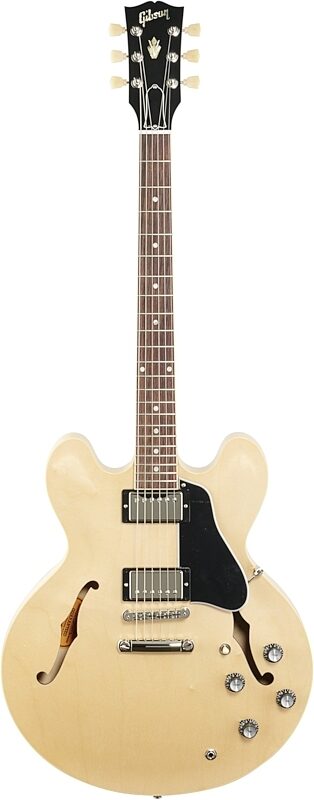 Gibson ES-335 Dot Satin Electric Guitar (with Case), Vintage Natural, Full Straight Front