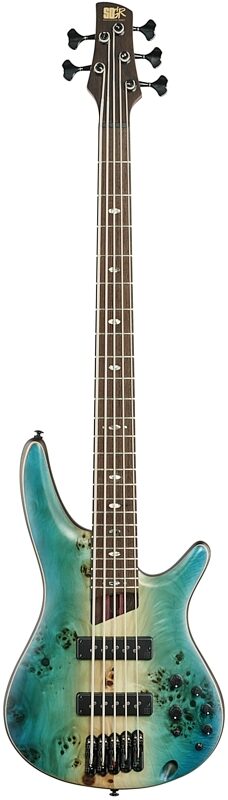 Ibanez Premium SR1605B Bass, 5-String (with Gig Bag), Caribbean Shoreline, Full Straight Front