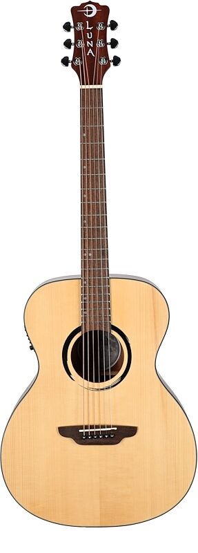 Luna Wabi Sabi Folk Solid Top Acoustic-Electric Guitar, New, Full Straight Front
