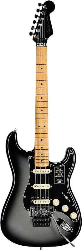 Fender American Ultra Luxe Stratocaster FR HSS Electric Guitar (with Case), Silverburst, Full Straight Front
