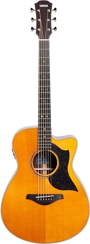 Yamaha AC5R Concert Acoustic-Electric Guitar (with Case), Vintage Natural, Full Straight Front
