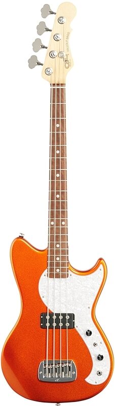 G&L Fullerton Deluxe Fallout Short Scale Electric Bass (with Gig Bag), Tangerine Metallic, Full Straight Front