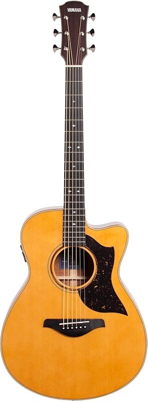 Yamaha AC5M Concert Acoustic-Electric Guitar (with Case), Vintage Natural, Full Straight Front