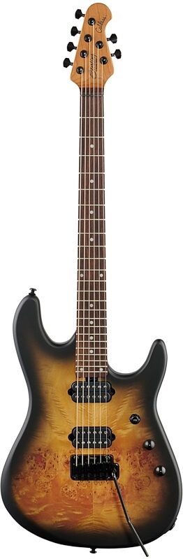 Sterling by Music Man Jason Richardson 6 Cutlass Electric Guitar (with Gig Bag), Natural Poplar Burl, Full Straight Front