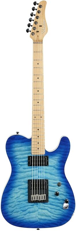 Schecter PT Pro Electric Guitar, Transparent Blue Burst, Full Straight Front
