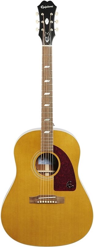 Epiphone Masterbilt Texan Acoustic-Electric Guitar, Antique Natural Aged Gloss, Blemished, Full Straight Front
