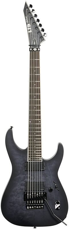 ESP LTD M-1007QM Electric Guitar, 7-String, See-Thru Black Satin, Full Straight Front