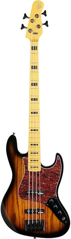 Michael Kelly Element 4 Vintage Electric Bass Guitar Maple Fingerboard, Zebra Burst, Full Straight Front