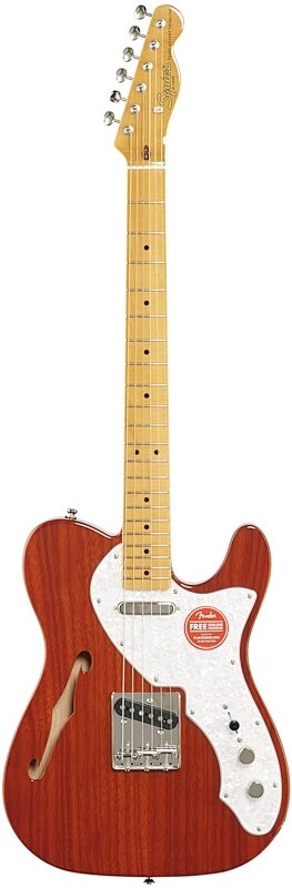 Squier Classic Vibe '60s Thinline Telecaster Electric Guitar, with Maple Fingerboard, Natural, Full Straight Front