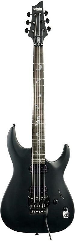 Schecter Damien-6FR Electric Guitar, Satin Black, Full Straight Front