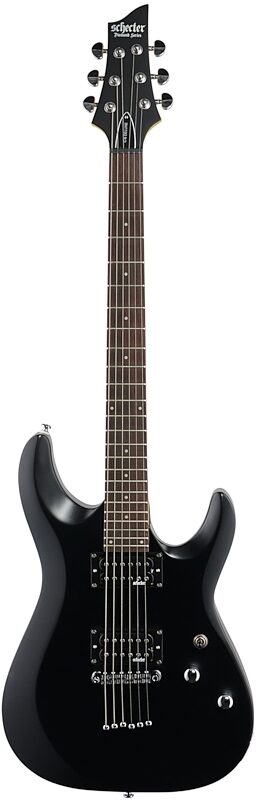 Schecter C-6 Deluxe Electric Guitar, Satin Black, Full Straight Front