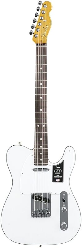 Fender American Ultra Telecaster Electric Guitar, Rosewood Fingerboard (with Case), Arctic Pearl, Full Straight Front