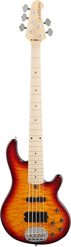 Lakland Skyline 55-02 Deluxe Maple Neck Bass Guitar, Honey Sunburst, Full Straight Front
