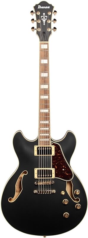 Ibanez AS73G Artcore Semi-Hollowbody Electric Guitar, Black Flat, Full Straight Front