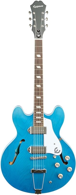Epiphone Casino Worn Hollowbody Electric Guitar, Worn Blue Denim, Full Straight Front