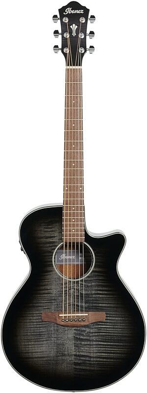 Ibanez AEG70 Acoustic-Electric Guitar, Transparent Charcoal Burst, Full Straight Front