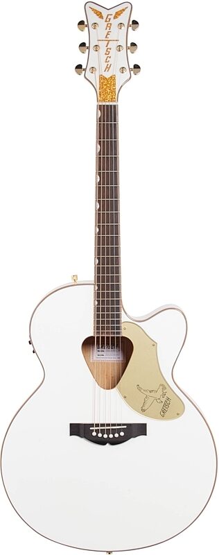 Gretsch G5022CWFE Rancher Falcon Jumbo Acoustic-Electric Guitar, White, Full Straight Front