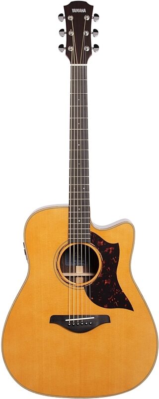 Yamaha A3R Acoustic-Electric Guitar (with Hard Bag), Vintage Natural, Full Straight Front