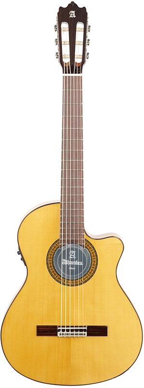 Alhambra 3F-CTE1 Acoustic Electric Thin Body Studio Flamenco Classical Guitar, With Bag, Full Straight Front
