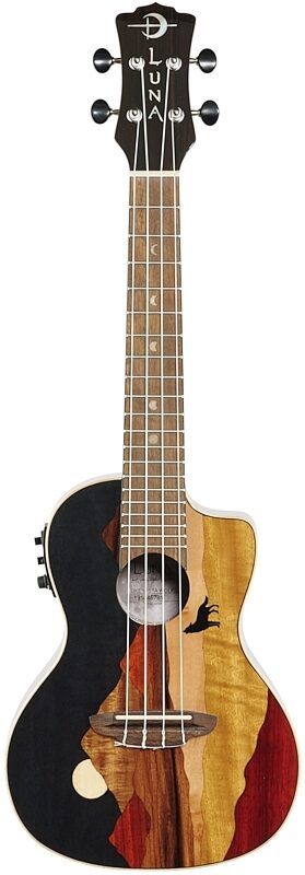 Luna Vista Wolf Concert Acoustic-Electric Ukulele (with Gig Bag), New, Full Straight Front