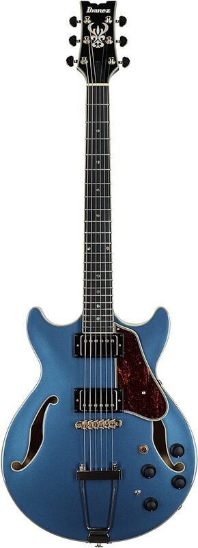 Ibanez Artcore Expressionist AMH90 Electric Guitar, Prussian Blue, Full Straight Front