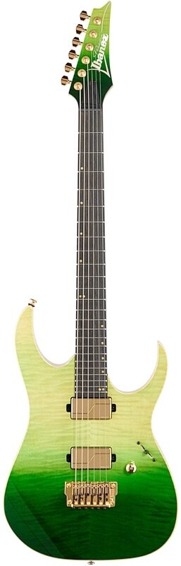 Ibanez Luke Hoskins LHM1 Electric Guitar (with Gig Bag), Transparent Green, Full Straight Front