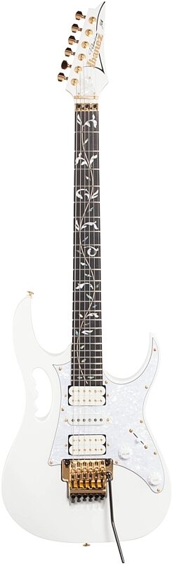 Ibanez JEM7VP Steve Vai Signature Electric Guitar (with Gig Bag), White, Full Straight Front