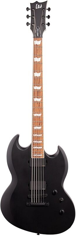 ESP LTD Viper-400B Baritone Electric Guitar, Satin Black, Full Straight Front