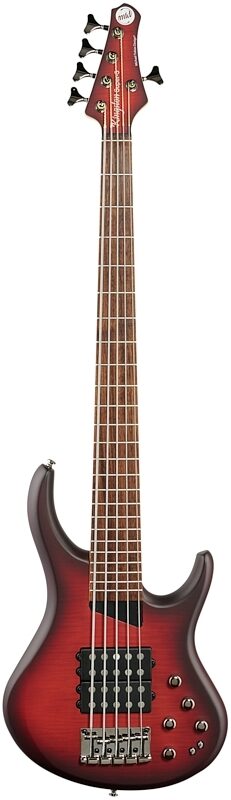 MTD Kingston Super 5 Electric Bass, Dark Brown Sunburst, Full Straight Front