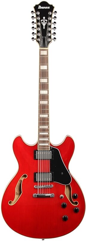 Ibanez Artcore AS7312 Electric Guitar, 12-String, Transparent Cherry Red, Full Straight Front