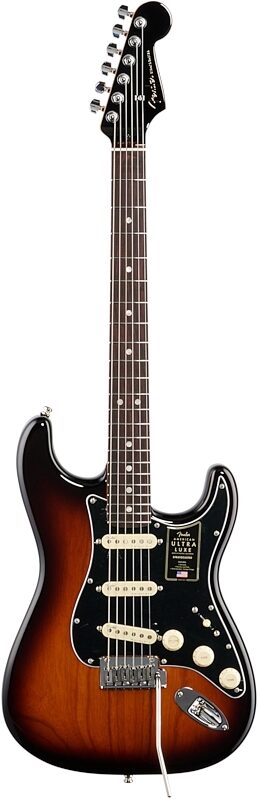 Fender American Ultra Luxe Stratocaster Electric Guitar (with Case), 2-Color Sunburst, Full Straight Front