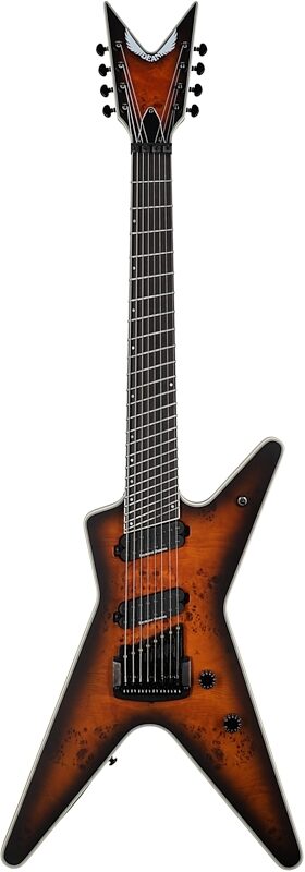 Dean ML Select 8 MS Kahler Electric Guitar, 8-String (with Case), Satin Natural Black Burst, Full Straight Front