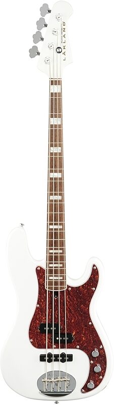 Lakland Skyline 44-64 Custom PJ Rosewood Fretboard Bass Guitar, White, Full Straight Front