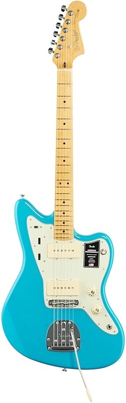Fender American Pro II Jazzmaster Electric Guitar, Maple Fingerboard (with Case), Miami Blue, Full Straight Front