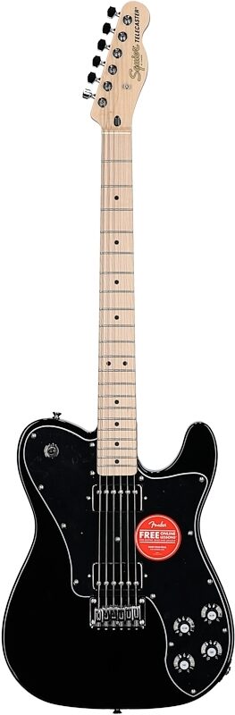 Squier Affinity Telecaster Deluxe Electric Guitar, with Maple Fingerboard, Black, Full Straight Front