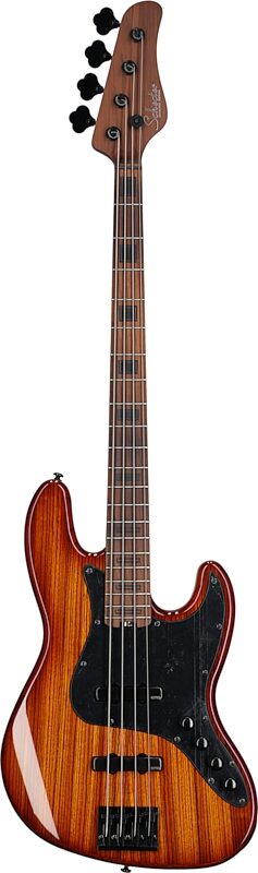 Schecter J-4 Exotic Electric Bass, Faded Vintage Sunburst, Full Straight Front