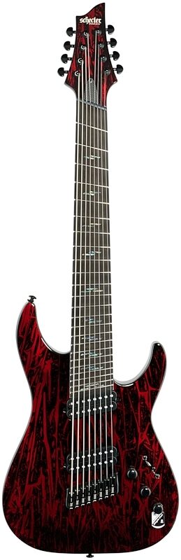Schecter C-8 Multi-Scale Silver Mountain Electric Guitar, Blood Moon, Full Straight Front