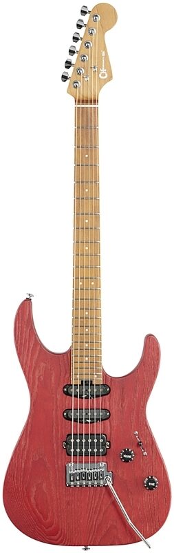 Charvel Pro-Mod DK24 HSS 2PT CM Ash Electric Guitar, Red Neck, USED, Blemished, Full Straight Front