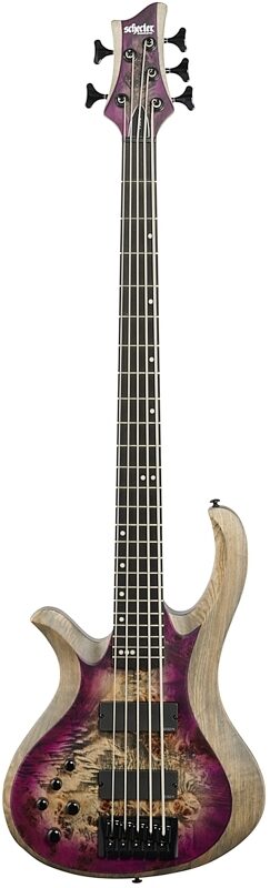 Schecter Riot 5 Electric Bass, Left-Handed (5-String), Satin Aurora Burst, Full Straight Front