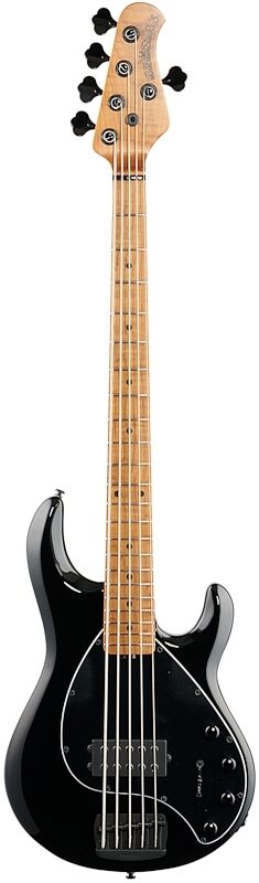 Ernie Ball Music Man StingRay 5 Special Electric Bass, 5-String (Ebony Fingerboard, with Case), Black, Full Straight Front