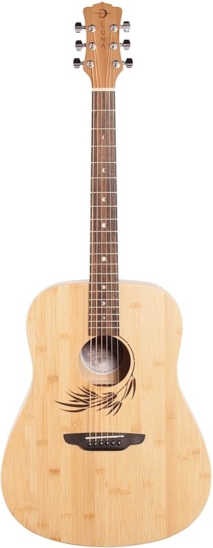 Luna Woodland Bamboo Dreadnought Acoustic Guitar, New, Full Straight Front
