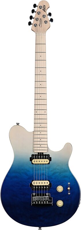 Sterling by Music Man AX3QM Axis Electric Guitar, Spectrum Blue, Full Straight Front