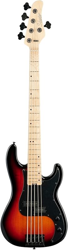 Schecter P-5 Bass Guitar, 5-String, 3 Tone Sunburst, Full Straight Front