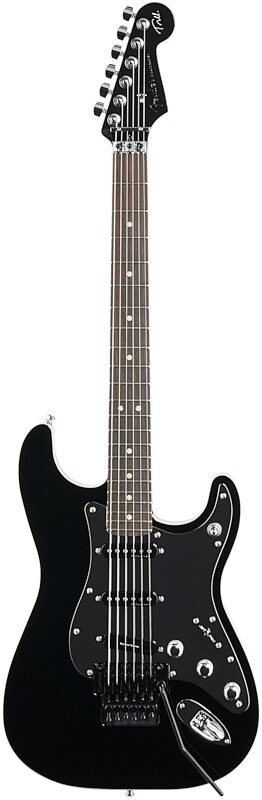 Fender Tom Morello Stratocaster Electric Guitar, Rosewood Fingerboard (with Case), Black, Full Straight Front