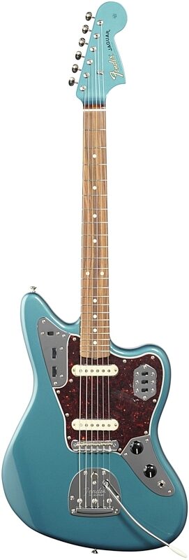 Fender Vintera '60s Jaguar Electric Guitar, Pau Ferro Fingerboard (with Gig Bag), Ocean Turquoise, Full Straight Front