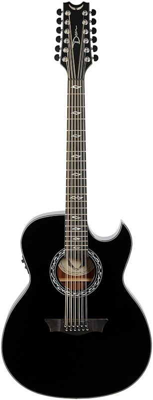 Dean Exhibition Acoustic-Electric Guitar, 12-String, Classic Black, Full Straight Front