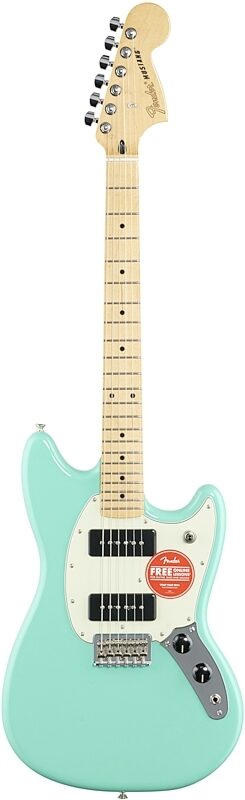 Fender Player Mustang 90 Electric Guitar, with Maple Fingerboard, Seafoam Green, Full Straight Front