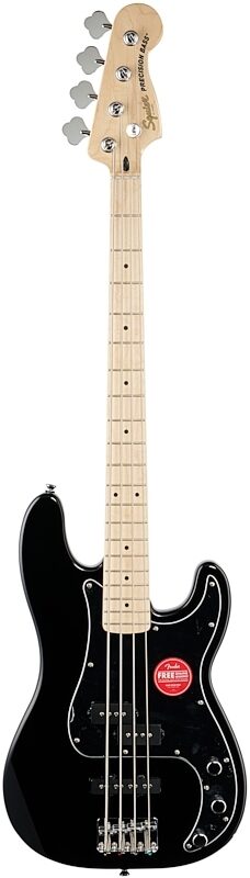 Squier Affinity Precision PJ Electric Bass, Maple Fingerboard, Black, Full Straight Front