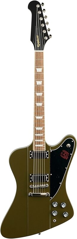 Epiphone Exclusive Firebird Electric Guitar, Olive Drab Green, Full Straight Front