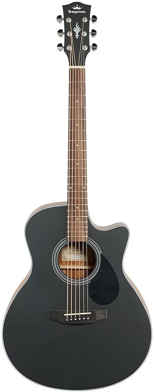 Kepma K3 GA3-130 Grand Auditorium Acoustic Guitar, Black Matte, Full Straight Front